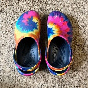 Tie dye crocs